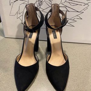 Black Suede block heels